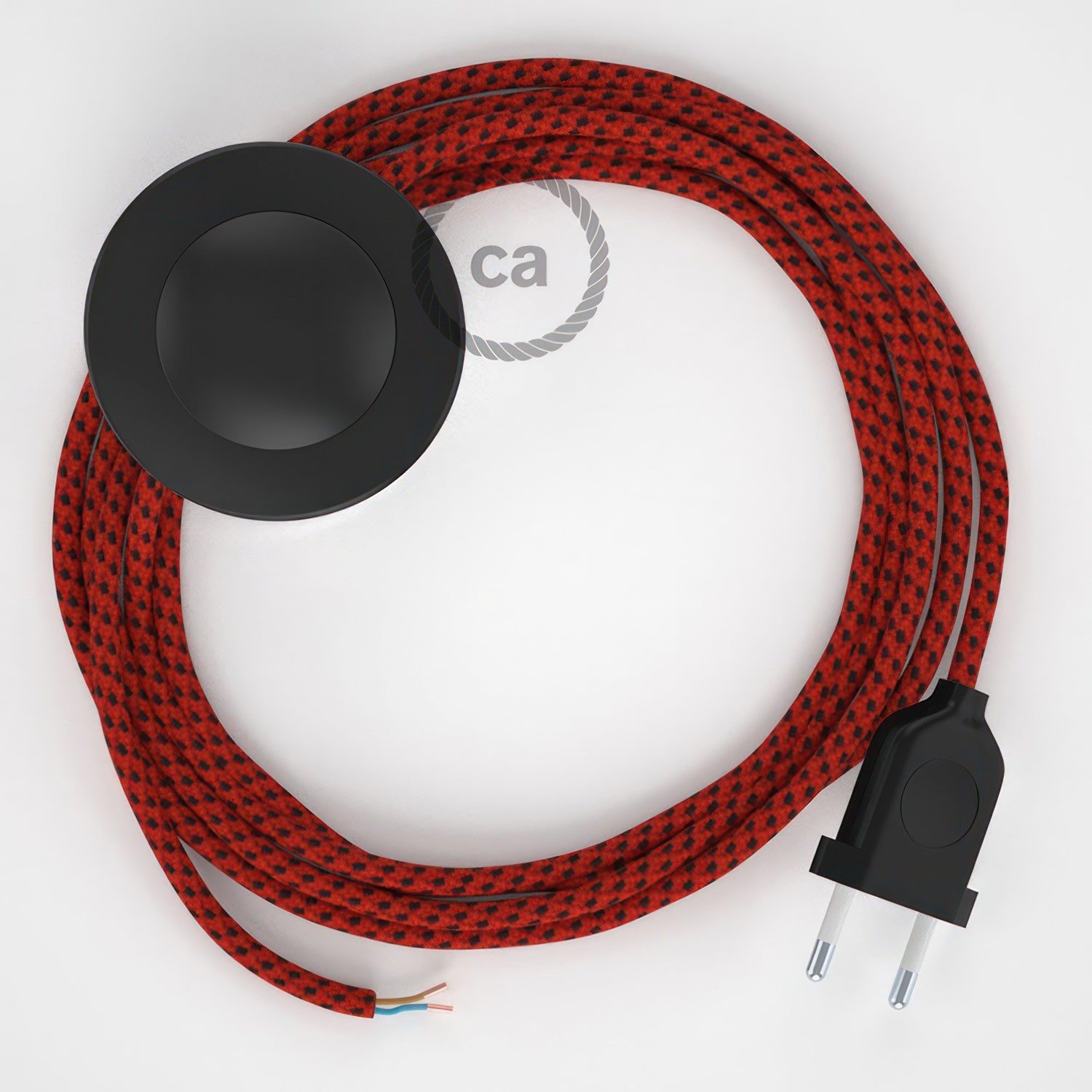 Cableado para lámpara de pie, cable RT94 Efecto Seda Red Devil 3 m. Elige tu el color de la clavija y del interruptor!