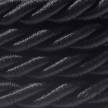 XL electrical cord, electrical cable 3x0,75. Shiny black fabric covering. Diameter 16mm.