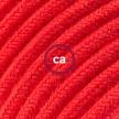 Fire Red Cotton fabric RC35 2P 10A Extension cable Made in Italy