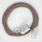 Ancient Pink Diamond Cotton and Natural Linen fabric RD61 2P 10A Extension cable Made in Italy