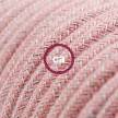 Ancient Pink ZigZag Cotton and Natural Linen fabric RD71 2P 10A Extension cable Made in Italy