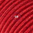 Alargador eléctrico con cable textil RL09 Efecto Seda Glitter Rojo 2P 10A Made in Italy.