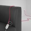 Alargador eléctrico con cable textil RM08 Efecto Seda Fuchsia 2P 10A Made in Italy.