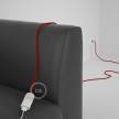 Alargador eléctrico con cable textil RM09 Efecto Seda Rojo 2P 10A Made in Italy.