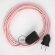 Pink Baby Rayon fabric RM16 2P 10A Extension cable Made in Italy