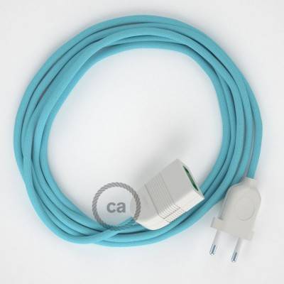 Baby Blue Rayon fabric RM17 2P 10A Extension cable Made in Italy