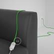 Alargador eléctrico con cable textil RM18 Efecto Seda Verde Lima 2P 10A Made in Italy.
