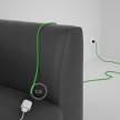 Alargador eléctrico con cable textil RM18 Efecto Seda Verde Lima 2P 10A Made in Italy.