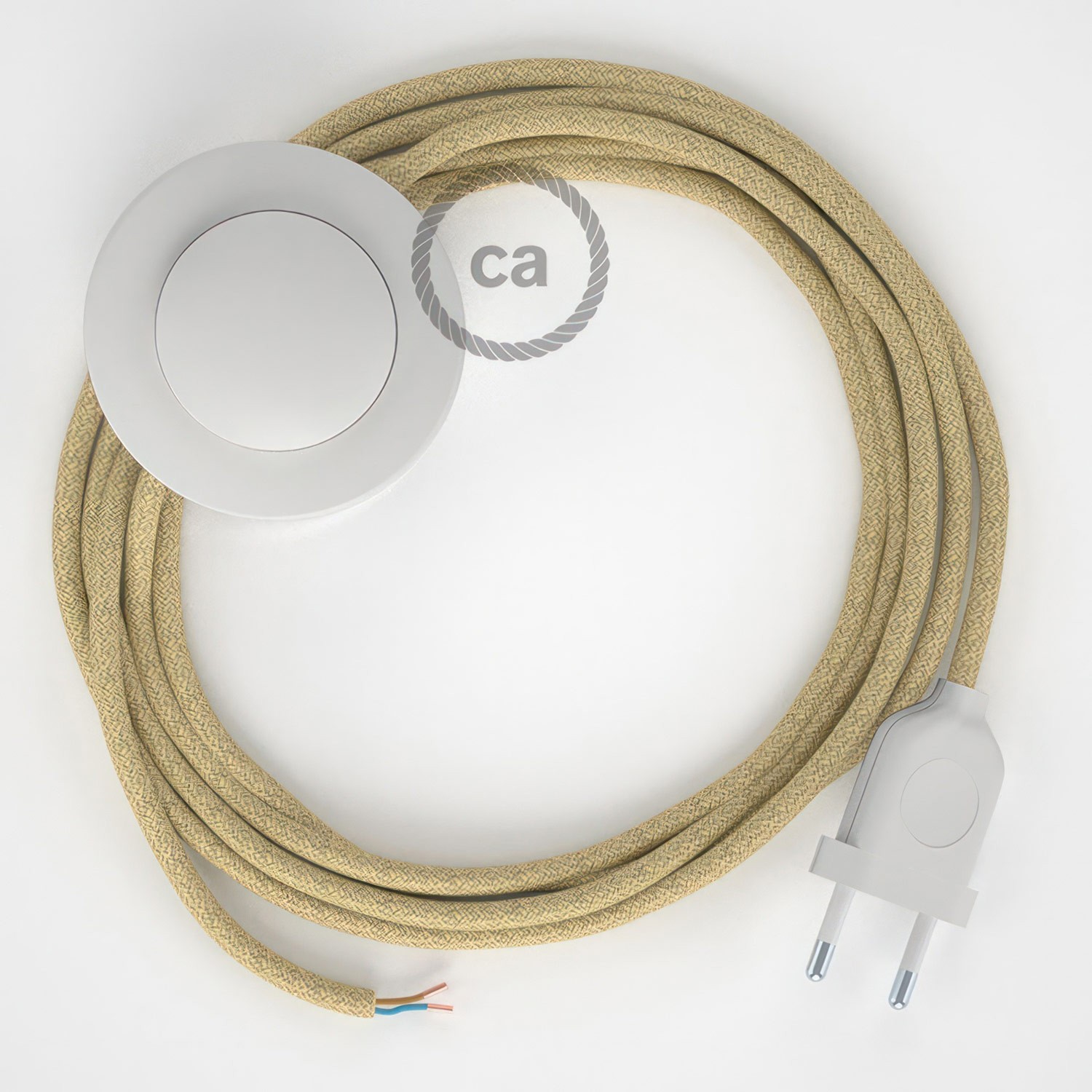 Cableado para lámpara de pie, cable RN06 Jute 3 m. Elige tu el color de la clavija y del interruptor!