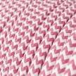 Round Electric Cable covered by Rayon fabric ZigZag RZ08 Fuchsia