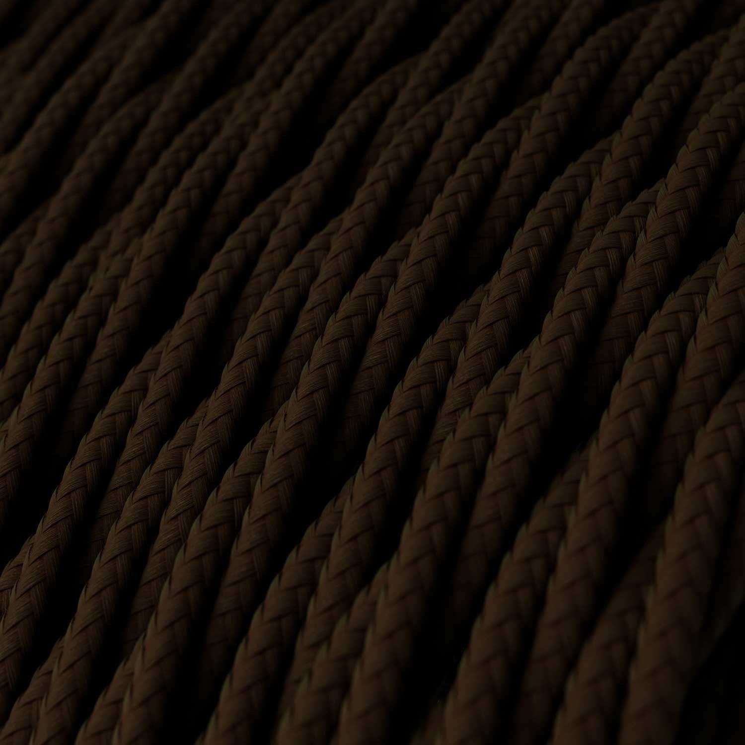 Cable Eléctrico Trenzado Recubierto en tejido Efecto Seda Color Sólido, Marrón TM13