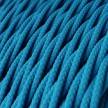 Twisted Electric Cable covered by Rayon solid color fabric TM11 Cyan