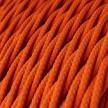 Cable Eléctrico Trenzado Recubierto en tejido Efecto Seda Color Sólido, Naranja TM15
