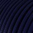 Cable Eléctrico Redondo Recubierto en tejido Efecto Seda Color Sólido, Azul Marino RM20