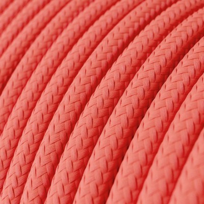 Cable Eléctrico Redondo Recubierto en tejido Efecto Seda Color Sólido, Fuchsia Fluo RF08