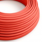 Cable Eléctrico Redondo Recubierto en tejido Efecto Seda Color Sólido, Fuchsia Fluo RF08