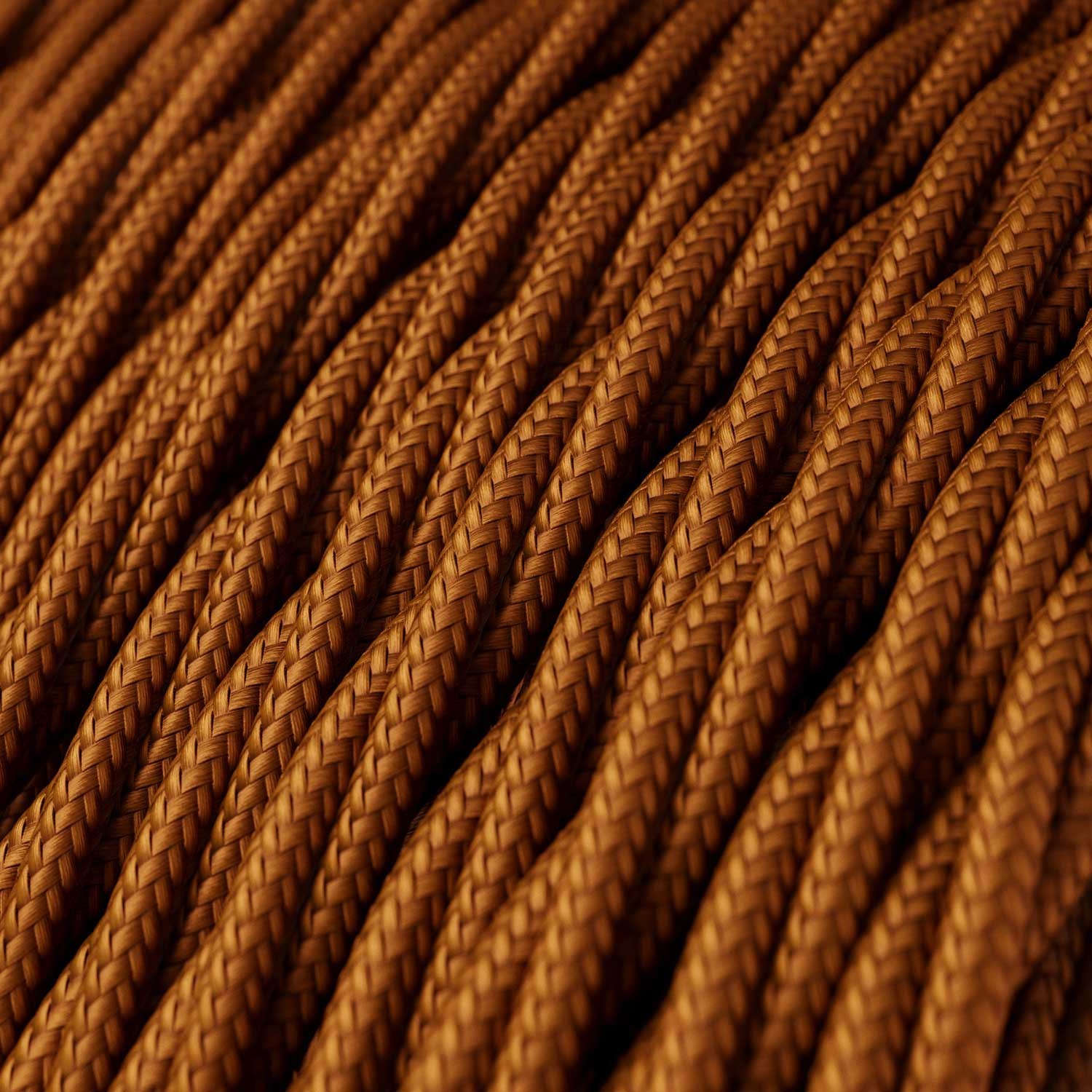 Cable Eléctrico Trenzado Recubierto en tejido efecto Seda - Color Sólido Whisky TM22