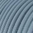 Round Electric Cable covered by Cotton solid color fabric RC53 Ocean