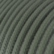 Round Electric Cable covered by Cotton solid color fabric RC63 Green Grey