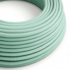 Round Electric Cable covered by cotton solid color fabric RC34 Milk and Mint