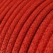 Cable Eléctrico Redondo Recubierto en tejido Efecto Seda Color Sólido, Rojo Glitter RL09