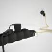 German Power Strip with electrical cable covered in rayon Ivory fabric RM00 and Schuko plug with confort ring