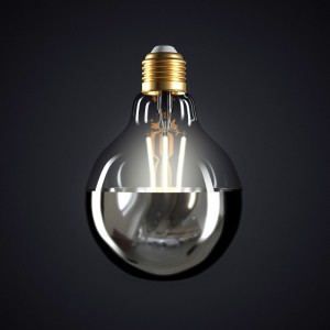 Silver half sphere Globe G95 LED Light Bulb 7W 806Lm E27 2700K Dimmable
