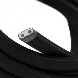 Cable eléctrico para guirnalda revestido en tejido Negro CM04 - resistente a los rayos UV