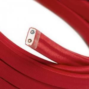 Cable eléctrico para guirnalda revestido en tejido Rojo CM09 - resistente a los rayos UV