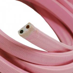 Cable eléctrico para guirnalda revestido en tejido Rosa Bebé CM16