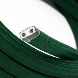 Cable eléctrico para guirnalda revestido en tejido Verde Oscuro CM21