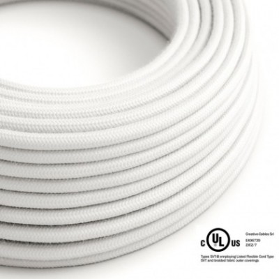 Cable eléctrico redondo en bobina de 45.72 mts (150 pies) RC01 Algodón Blanco - Homologado UL