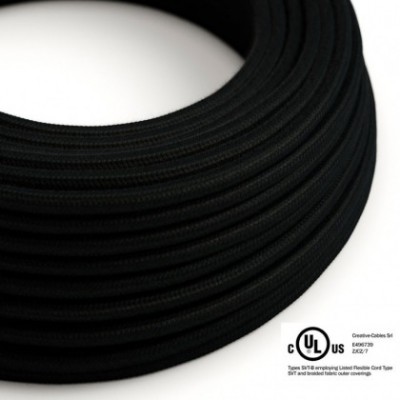 Cable eléctrico redondo en bobina de 45.72 mts (150 pies) RC04 Algodón Negro - Homologado UL