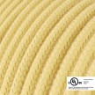 Round Electric Cable 150 ft (45,72 m) coil RC10 Pale Yellow Cotton - UL listed