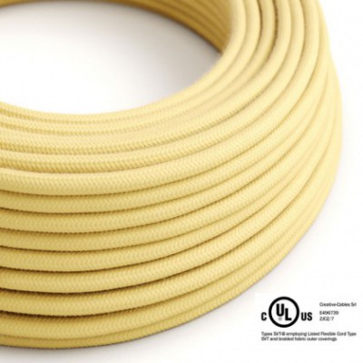Cable eléctrico redondo en bobina de 45.72 mts (150 pies) RC10 Algodón Amarillo Pastel - Homologado UL