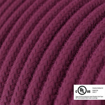 Cable eléctrico redondo en bobina de 45.72 mts (150 pies) RC32 Algodón Rojo Violeta - Homologado UL