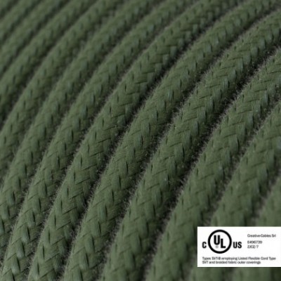 Cable eléctrico redondo en bobina de 45.72 mts (150 pies) RC63 Algodón Gris Verde - Homologado UL