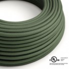 Round Electric Cable 150 ft (45,72 m) coil RC63 Green Grey Cotton - UL listed