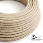 Round Electric Cable 150 ft (45,72 m) coil RD61 Lozenge Ancient Pink Cotton and Natural Linen - UL listed