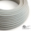 Round Electric Cable 150 ft (45,72 m) coil RD65 Lozenge Steward Blue Cotton and Natural Linen - UL listed