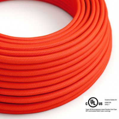 Cable eléctrico redondo en bobina de 45.72 mts (150 pies) RF15 Efecto Seda Naranja Fluo - Homologado UL
