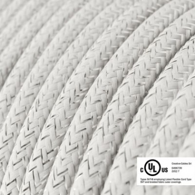 Cable eléctrico redondo en bobina de 45.72 mts (150 pies) RL01 Efecto Seda Blanco Glitter - Homologado UL