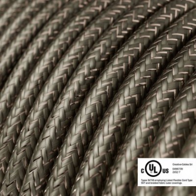 Cable eléctrico redondo en bobina de 45.72 mts (150 pies) RL03 Efecto Seda Gris Glitter - Homologado UL