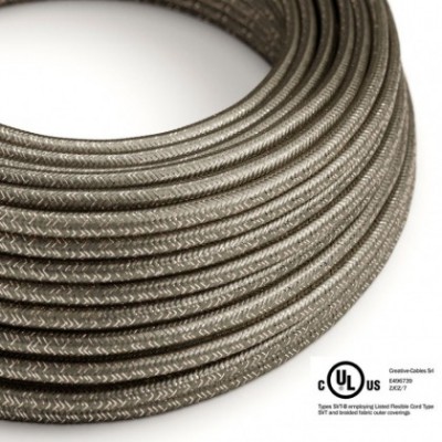 Cable eléctrico redondo en bobina de 45.72 mts (150 pies) RL03 Efecto Seda Gris Glitter - Homologado UL
