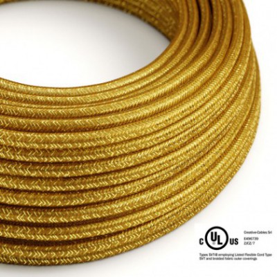 Cable eléctrico redondo en bobina de 45.72 mts (150 pies) RL05 Efecto Seda Dorado Glitter - Homologado UL