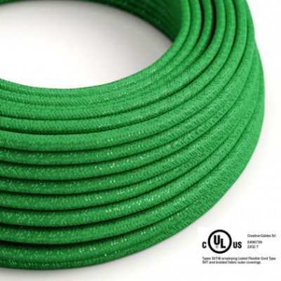 Cable eléctrico redondo en bobina de 45.72 mts (150 pies) RL06 Efecto Seda Verde Glitter - Homologado UL