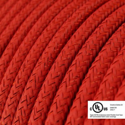 Cable eléctrico redondo en bobina de 45.72 mts (150 pies) RL09 Efecto Seda Rojo Glitter - Homologado UL