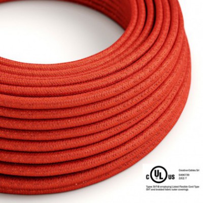 Cable eléctrico redondo en bobina de 45.72 mts (150 pies) RL09 Efecto Seda Rojo Glitter - Homologado UL