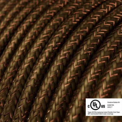 Round Electric Cable 150 ft (45,72 m) coil RL13 Glittering Brown Rayon - UL listed