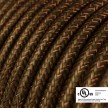 Cable eléctrico redondo en bobina de 45.72 mts (150 pies) RL13 Efecto Seda Marrón Glitter - Homologado UL